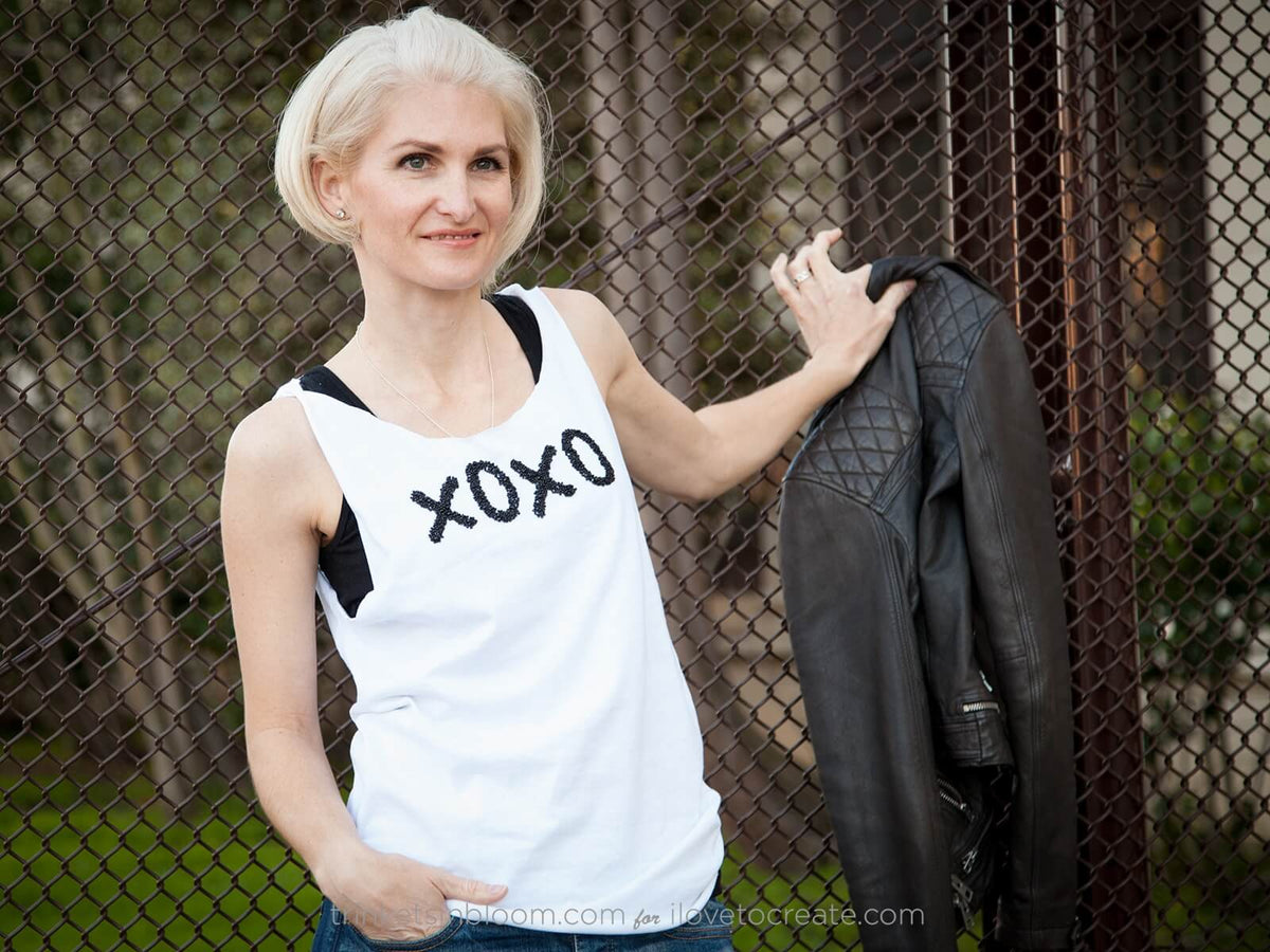 How to glue beads to a shirt; DIY Beaded Tee