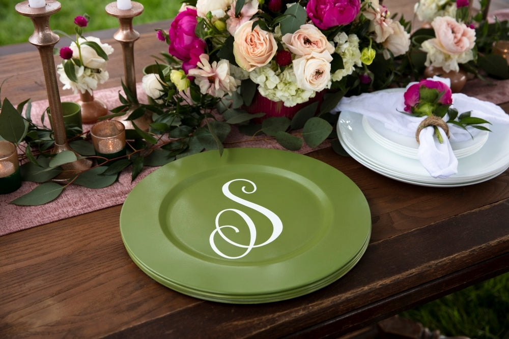 Monogram Painted Charger Plates