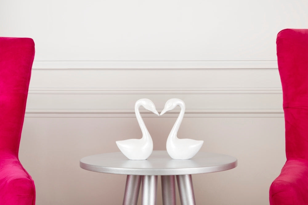 Spray Painted Swan Figurines