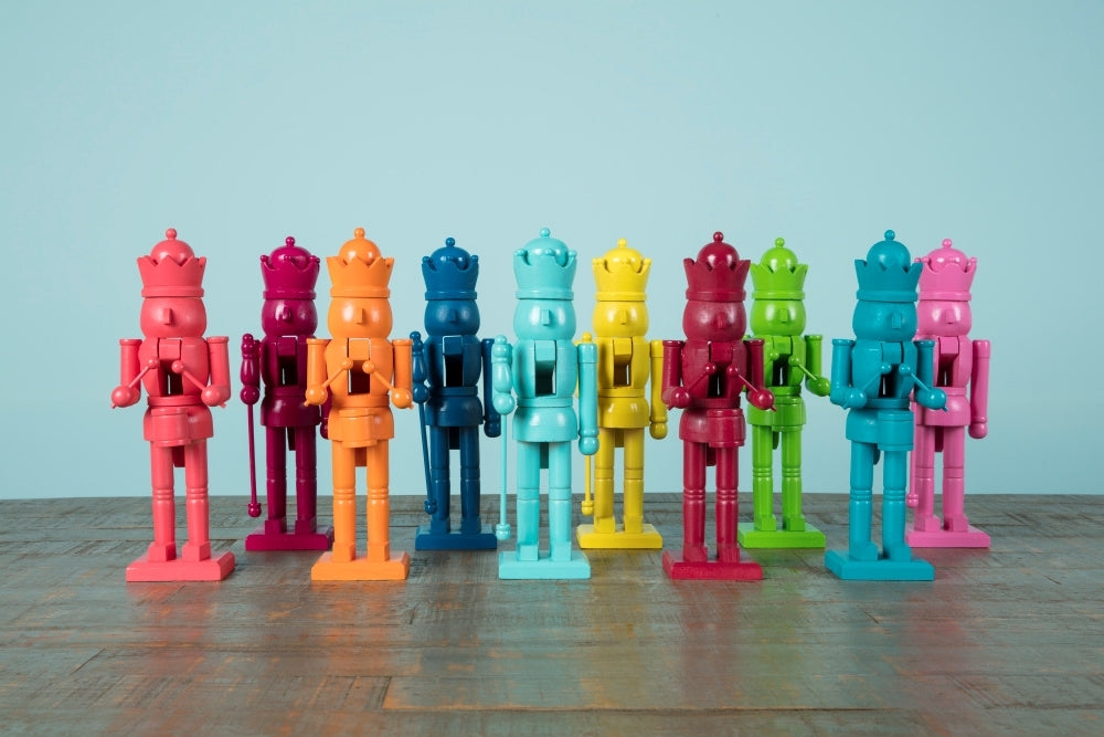 DIY Rainbow Painted Nutcrackers