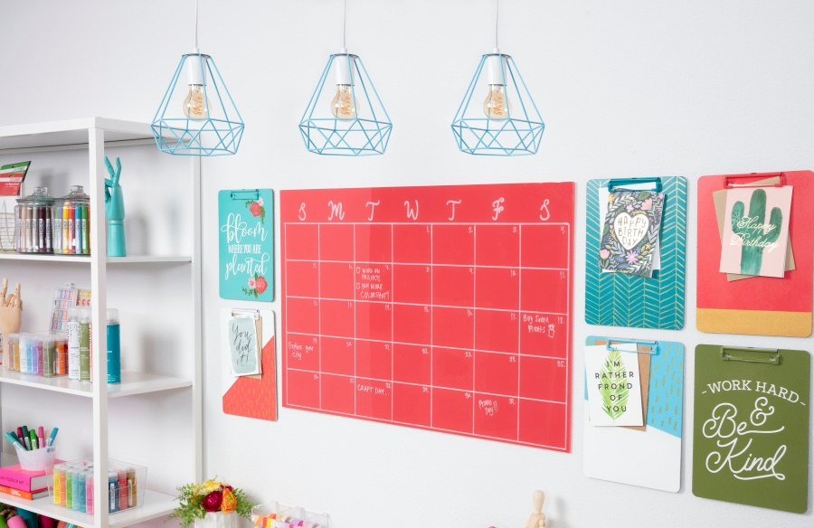 Craft Room Decluttering: Geometric Pendant Lights