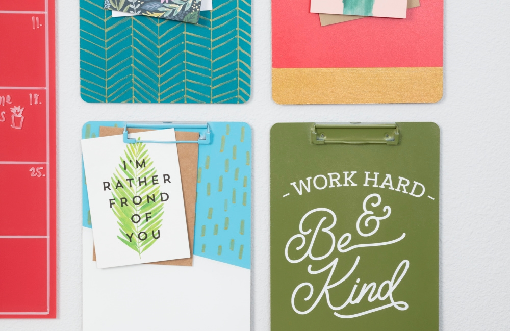 Craft Room Decluttering: Clipboard Wall Art