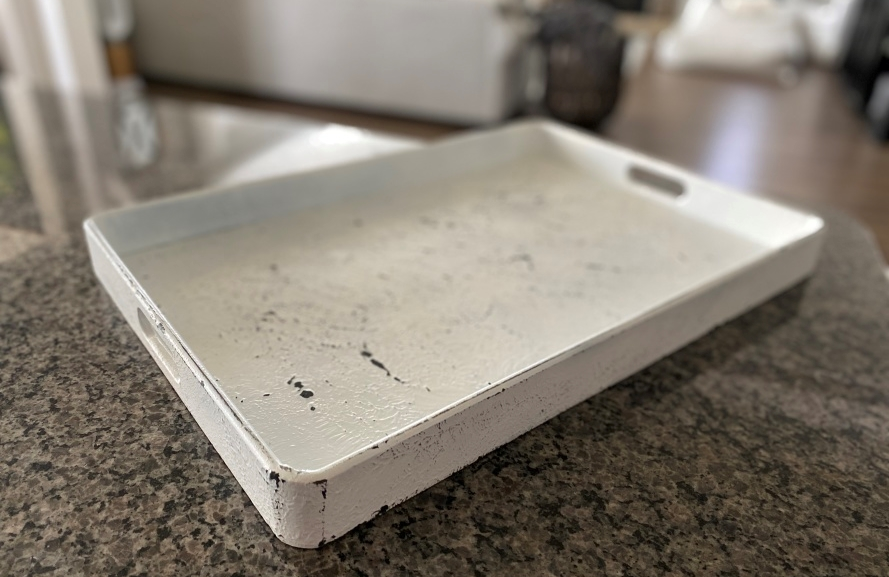 Rustic Farmhouse Coffee Station Makeover: Distressed Tray