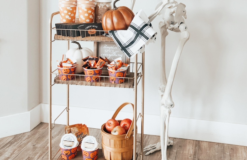 Fall Bar Cart Flip with Metallic Spray Paint