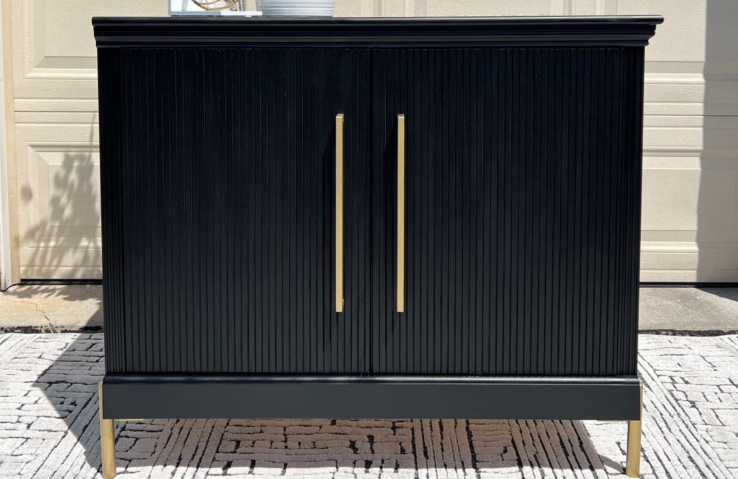 DIY Bar Cabinet Upcycle with Spray Paint
