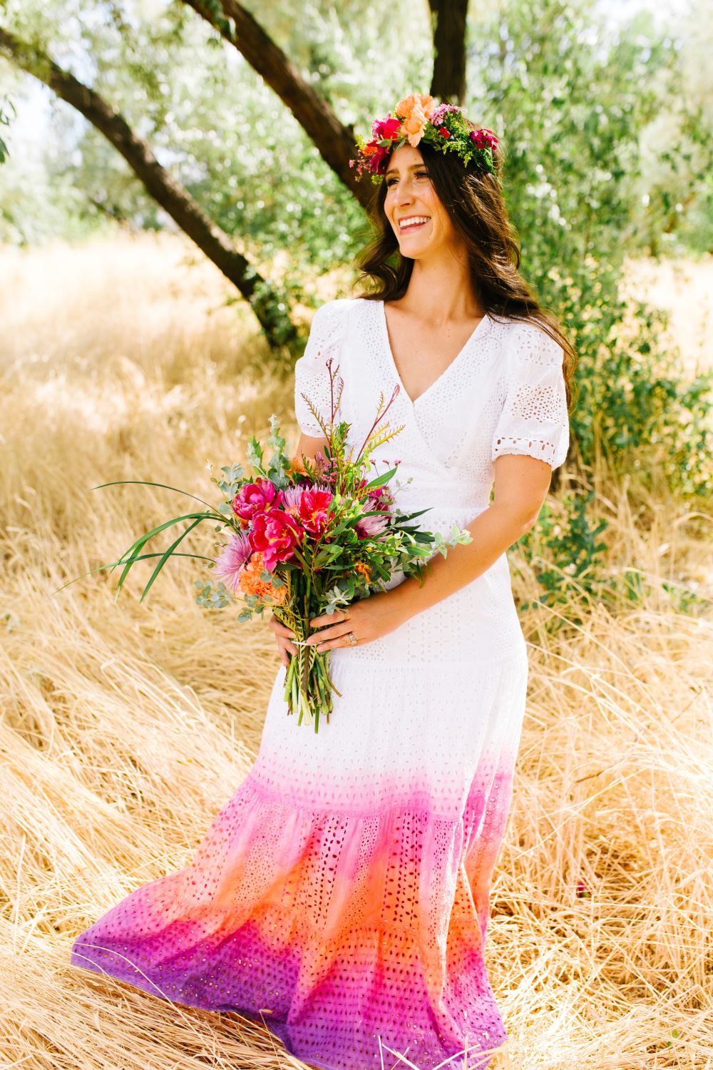 Custom Wedding Dress with Ombré Tie Dye