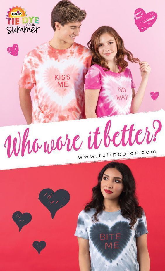 Valentine Conversation Hearts Tie Dye Shirts