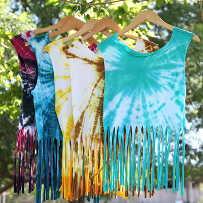 Fringed and Fabulous Tie-dye Tank Tops