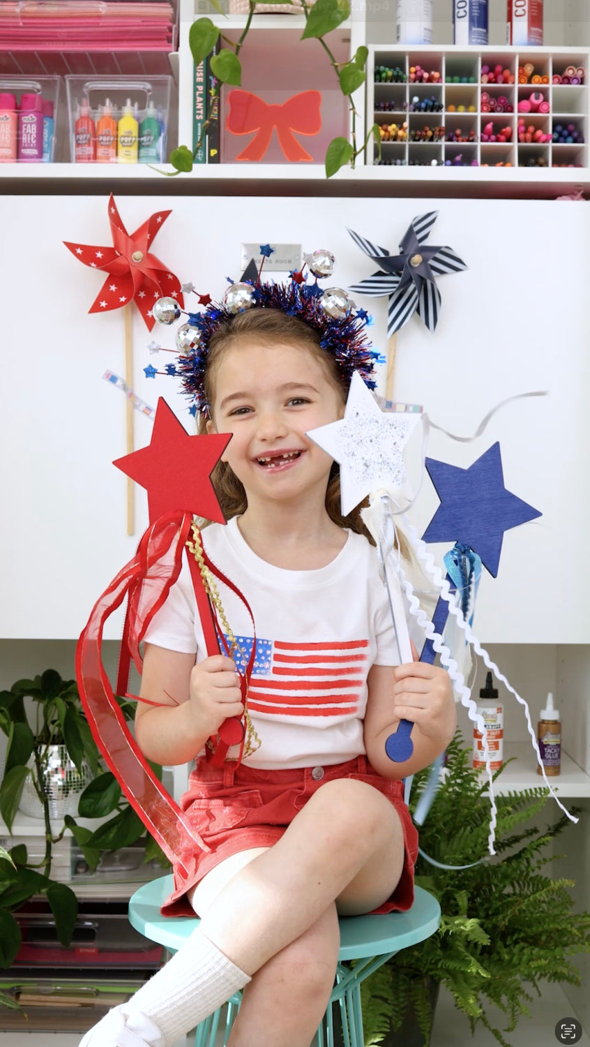 Easy Spray Painted 4th of July Craft Wands for Kids
