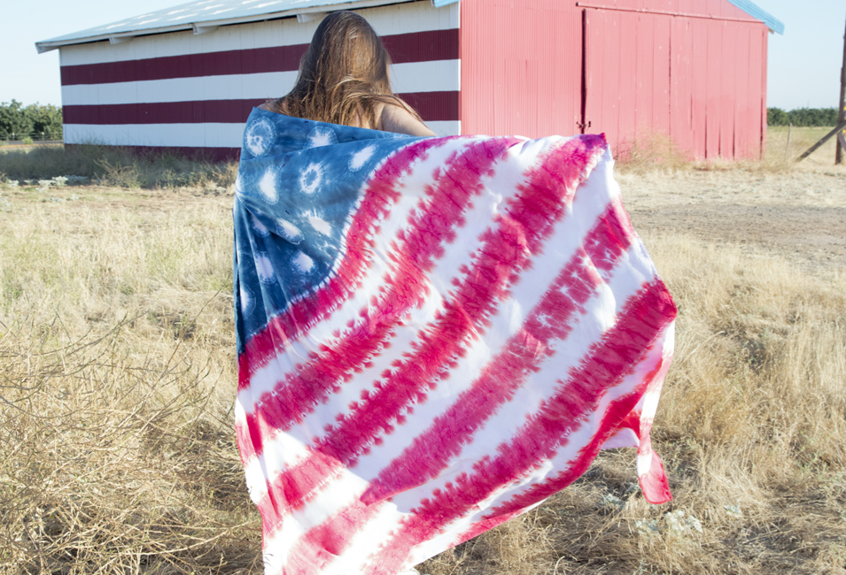 American Flag Tie-Dye Tapestry