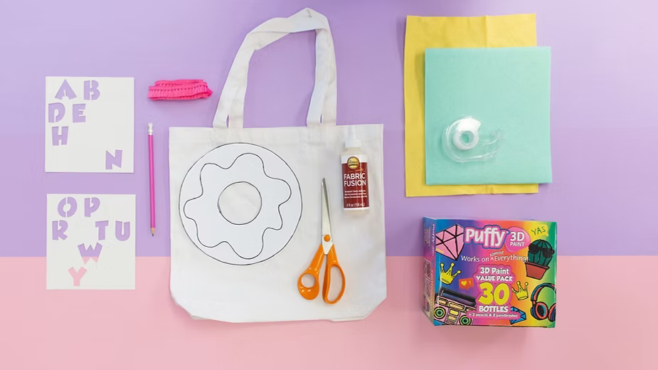 How to make a Donut Tote with Puffy Paint