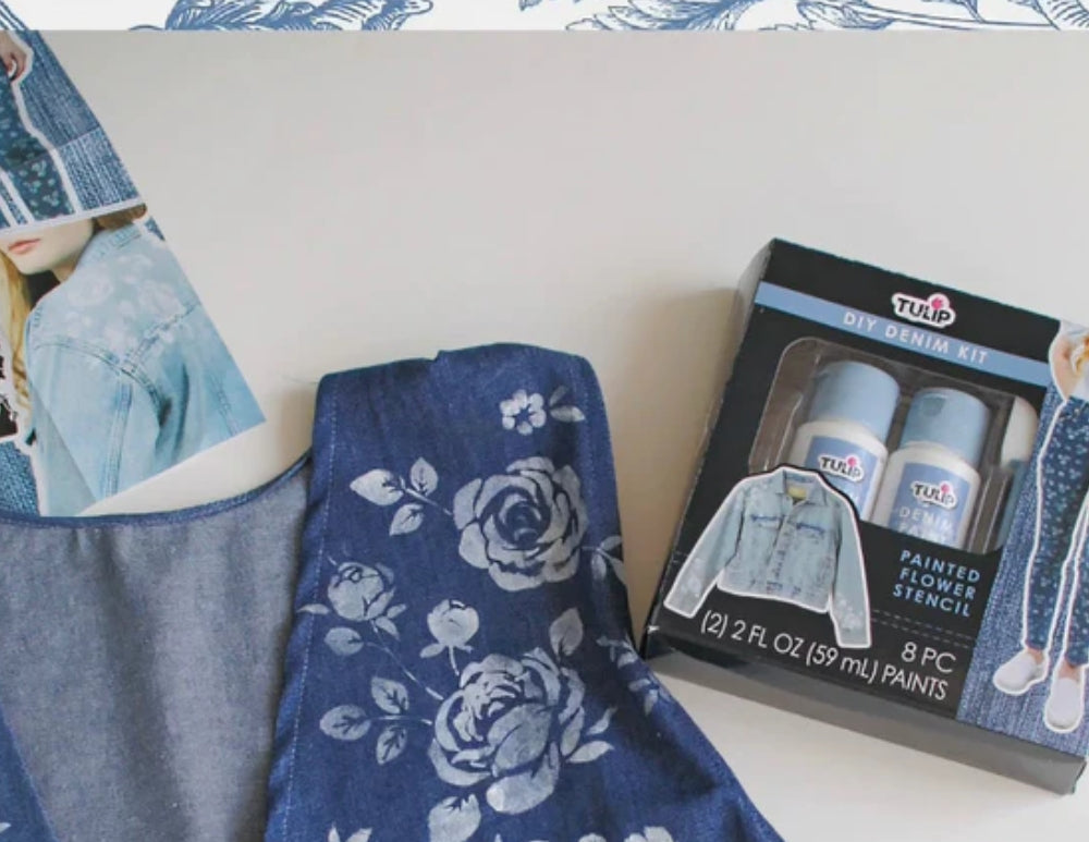 Painted denim vest with Tulip DIY Denim Kit