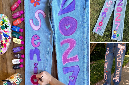 How to Make DIY Senior Jeans with Fabric Paint