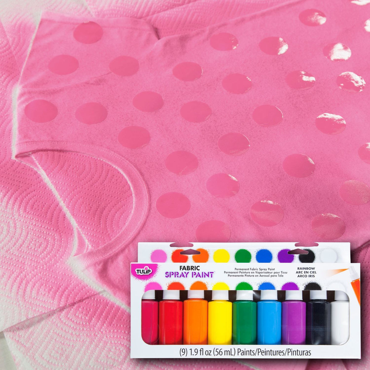 Picture of 29069 Tulip Fabric Spray Paint Rainbow 1.9 fl. oz. 9 Pack