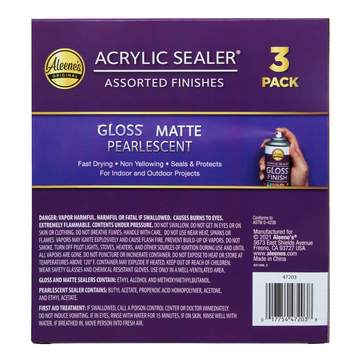 Picture of 47203 Aleene's Spray Acrylic Sealer Assorted Finishes 4 oz. 3 Pack