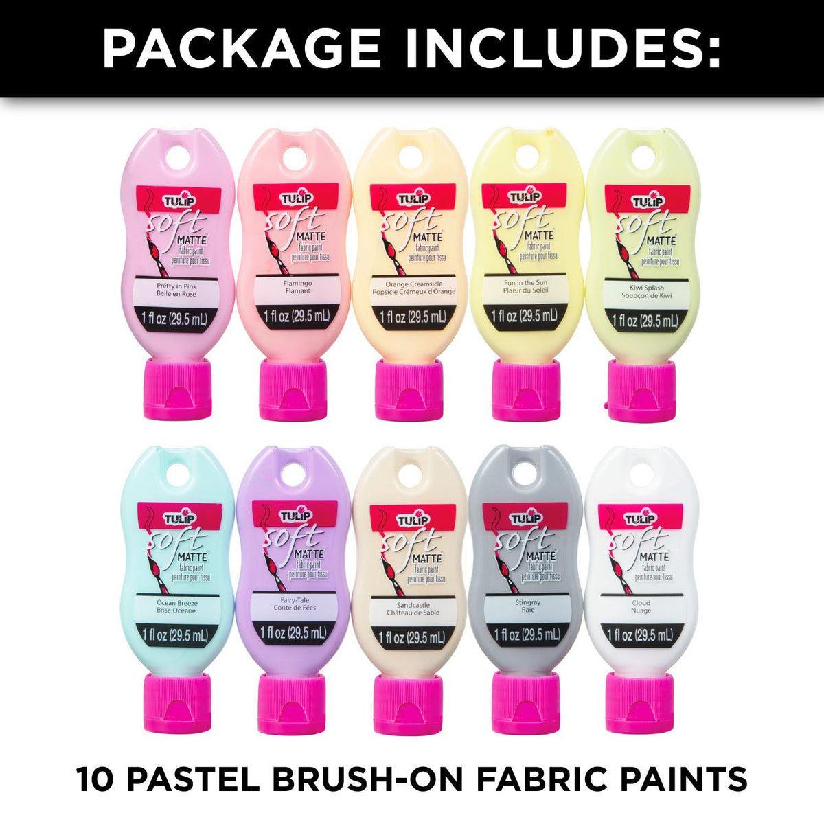 Picture of 47797 Tulip Brush-On Fabric Paint Pastels 10 Pack