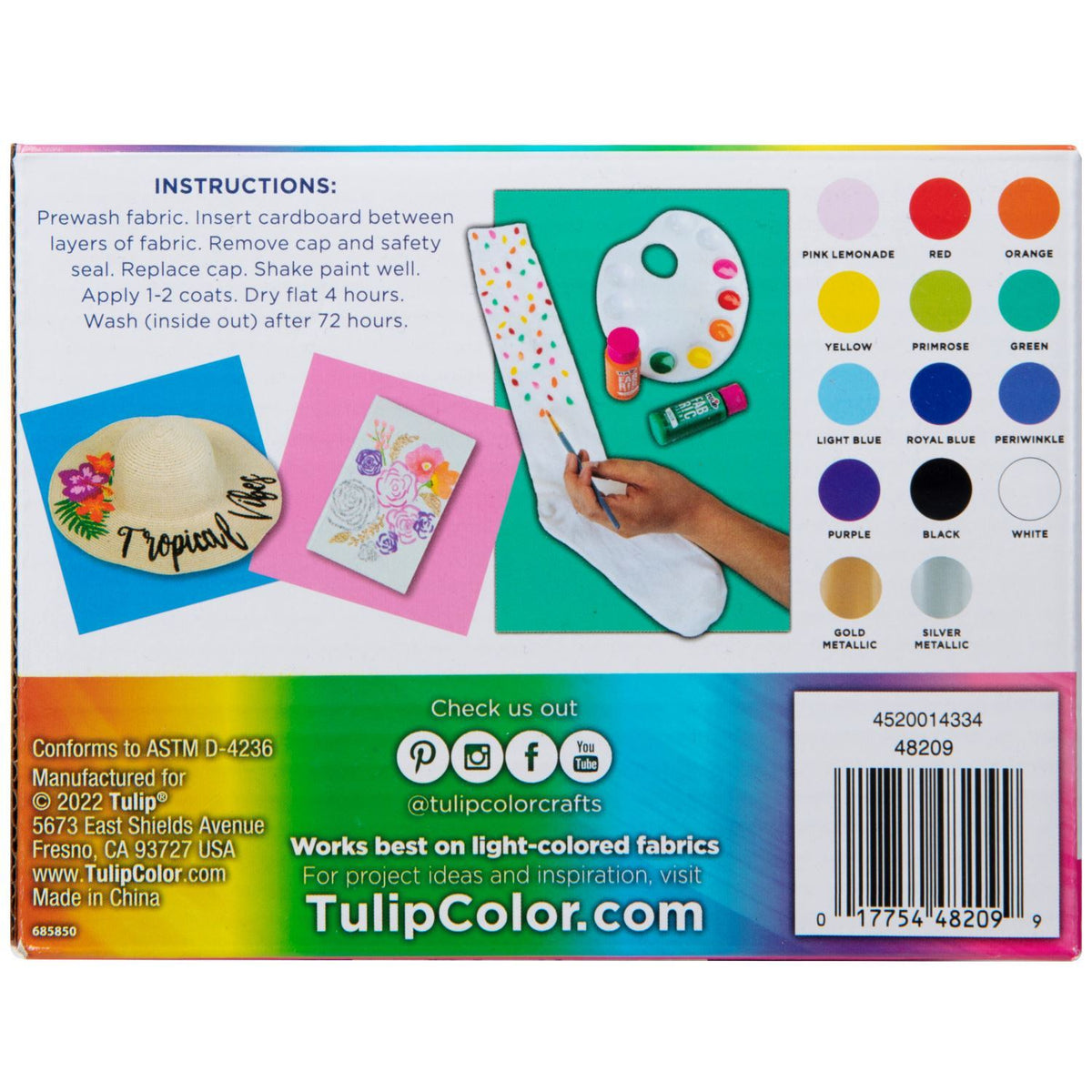 Picture of 48209 Tulip Brush-On Fabric Paint Rainbow 14 Pack