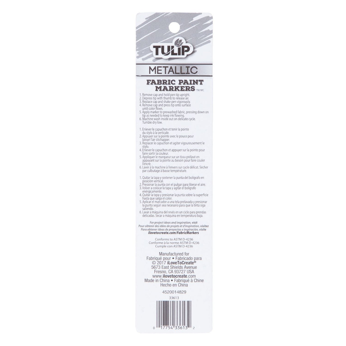 Picture of 33613 Tulip Fabric Paint Markers Metallic 2 Pack
