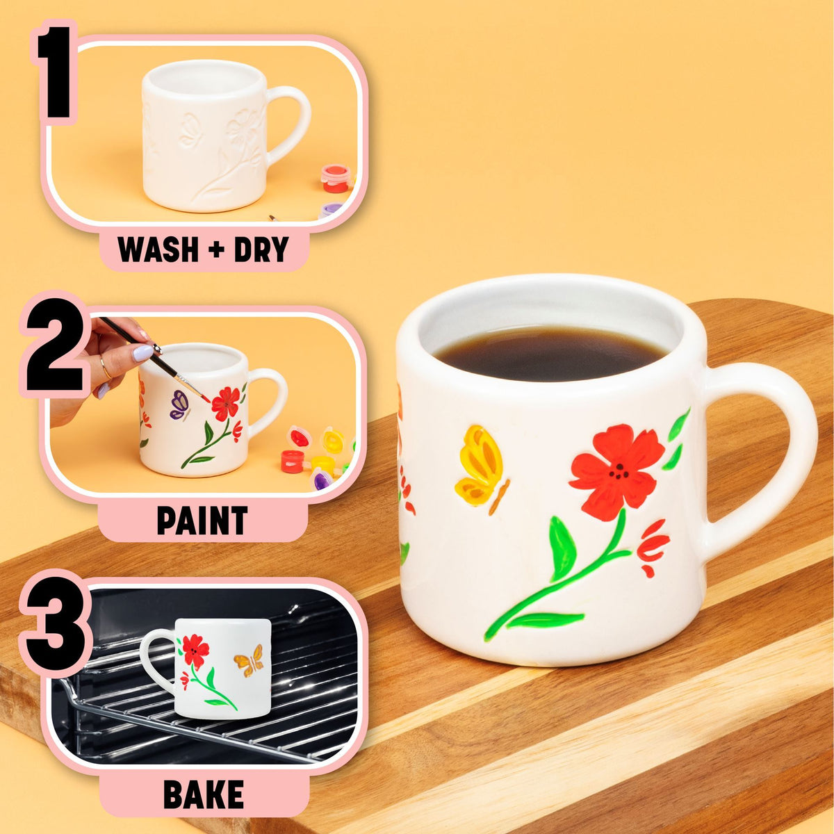 Picture of 48460 Tulip Painted by Me Buds & Blossoms 4-Pc. Mug Kit