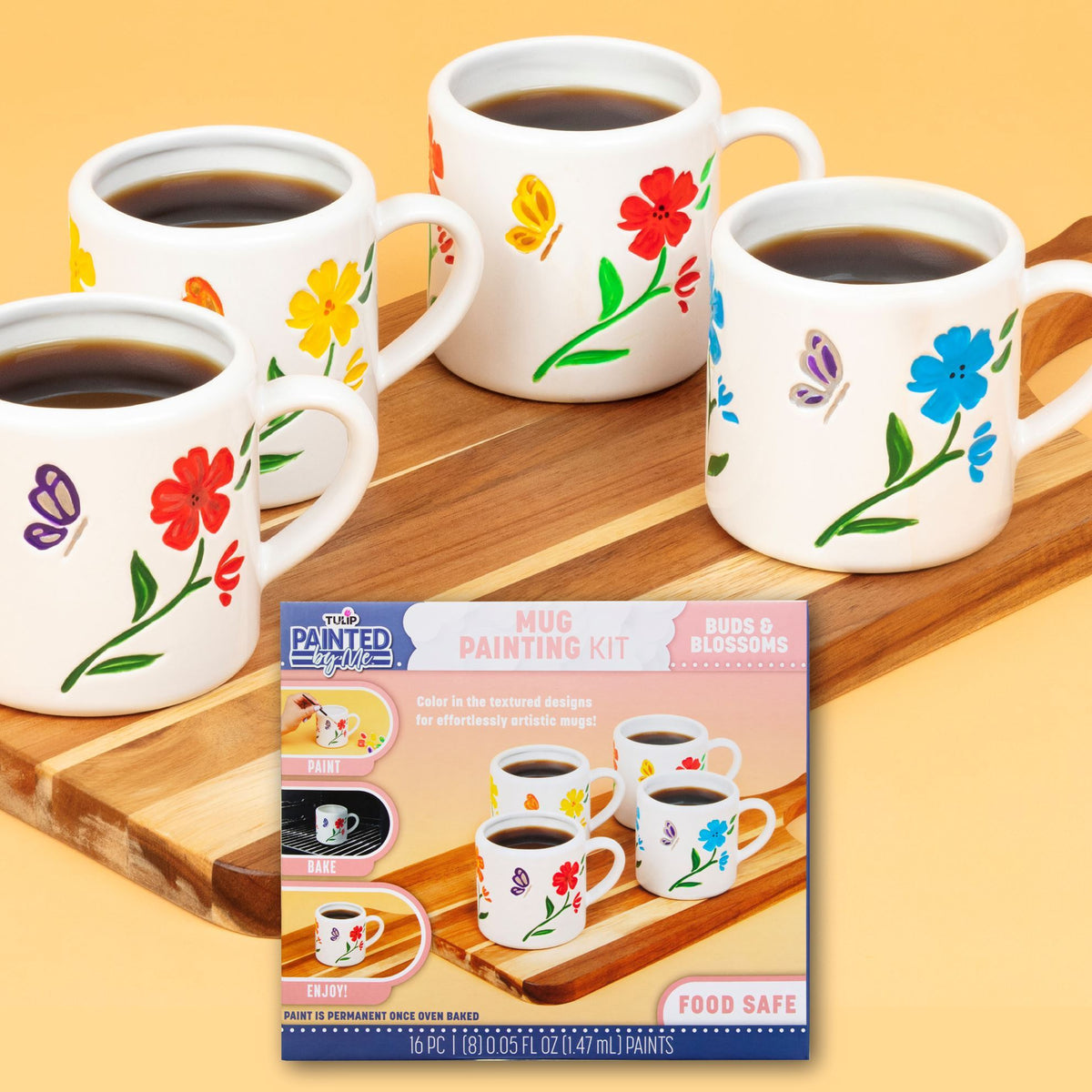 Picture of 48460 Tulip Painted by Me Buds & Blossoms 4-Pc. Mug Kit