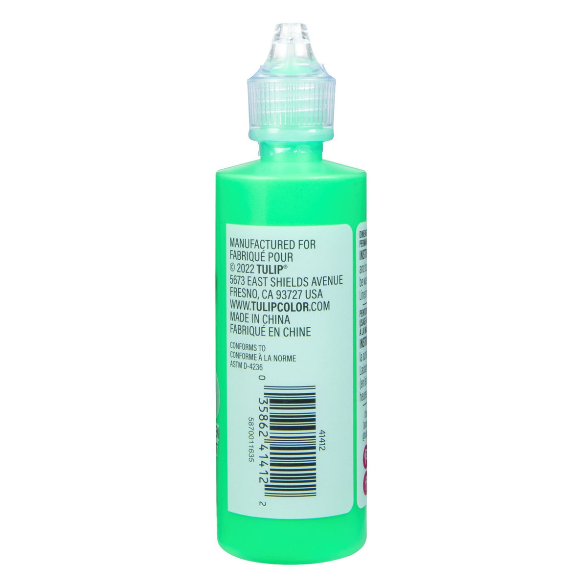 Picture of 41412 Tulip Dimensional Fabric Paint Slick Fluorescent Green 4 oz.