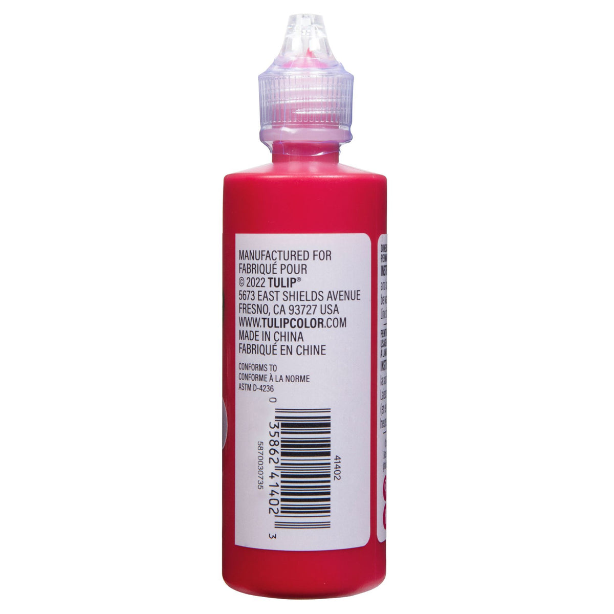 Picture of 41402 Tulip Dimensional Fabric Paint Slick Deep Red 4 oz.
