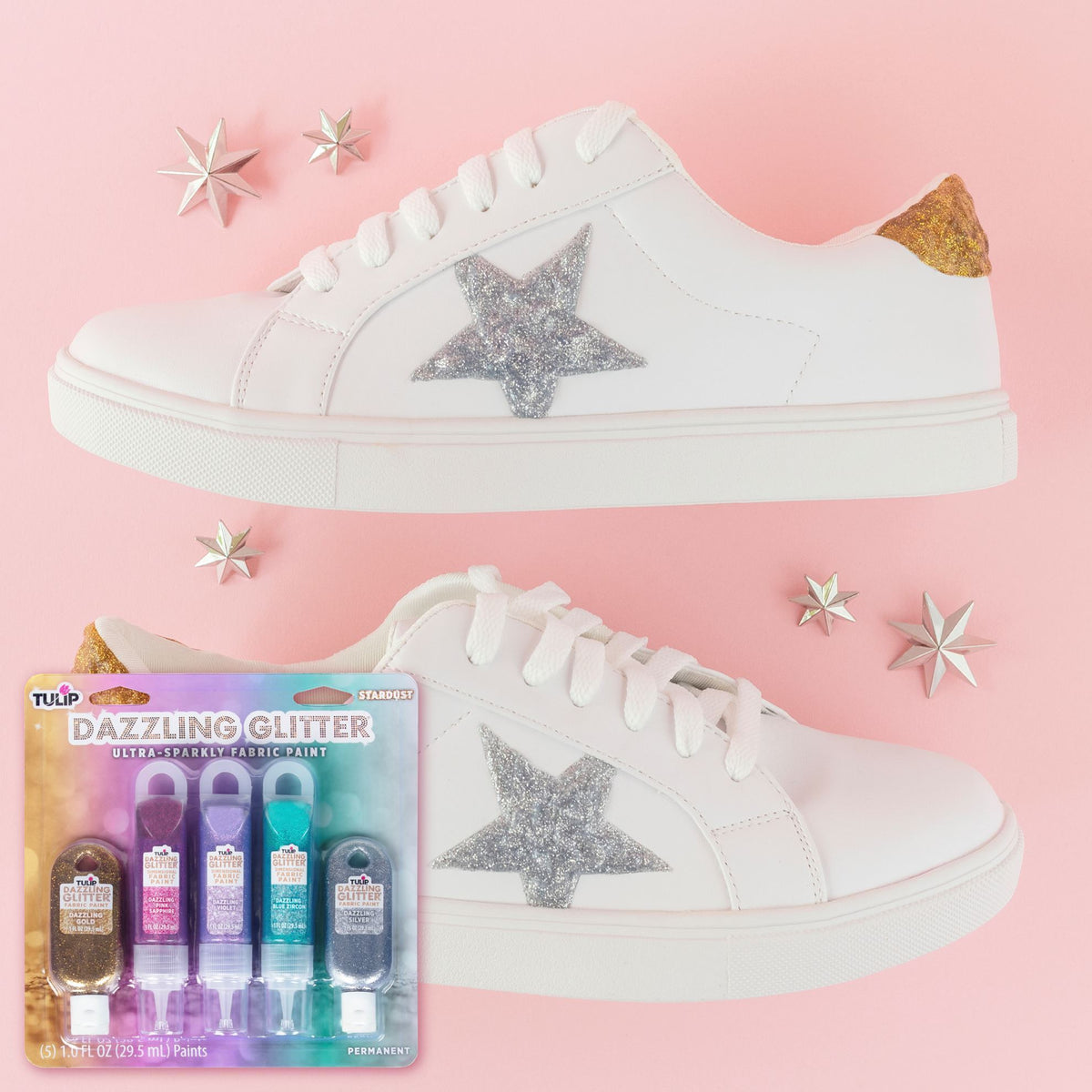 Picture of 48737 Tulip Dazzling Glitter Fabric Paint Stardust Combo Pack