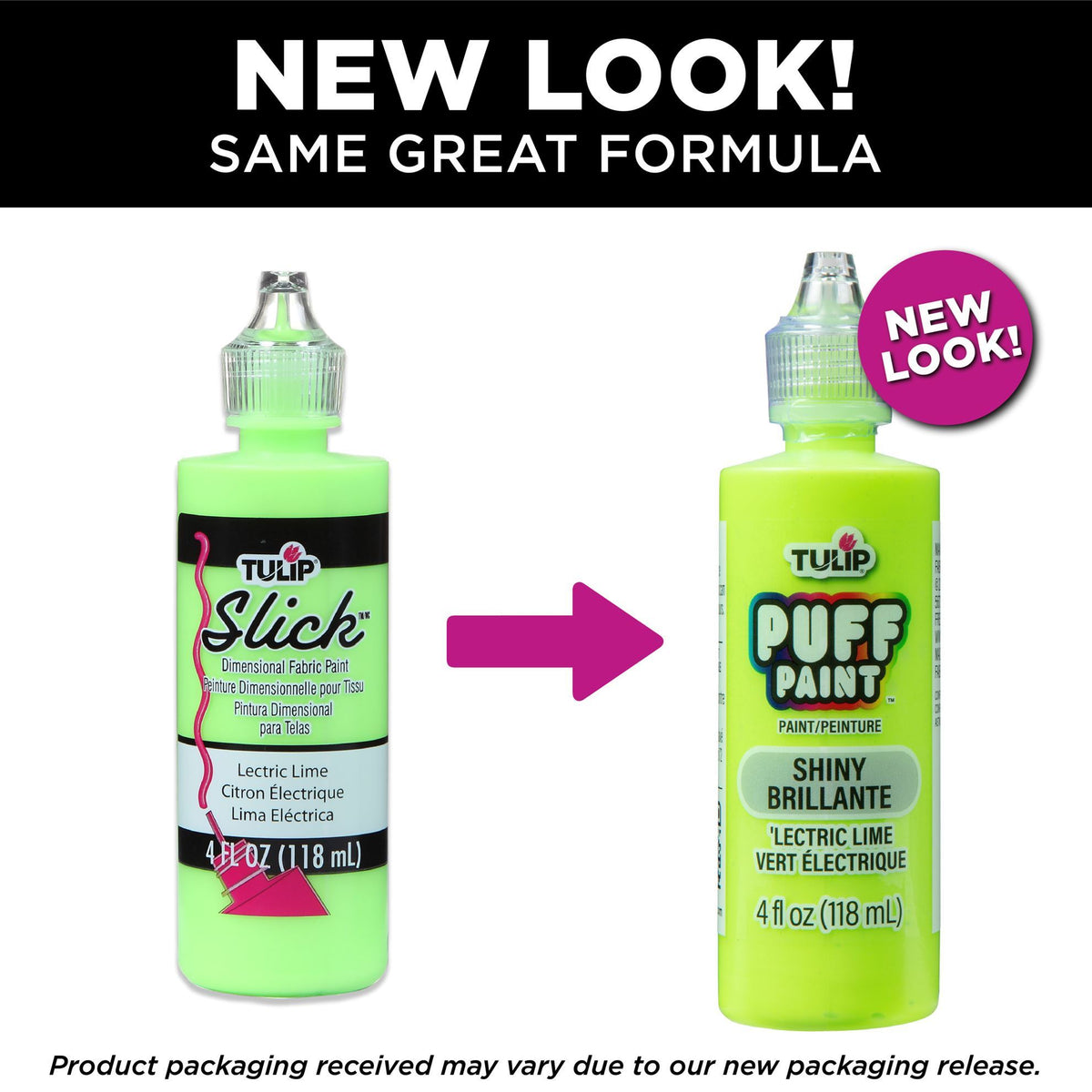 Picture of 26523 Tulip Dimensional Fabric Paint Slick Lectric Lime 4 oz.