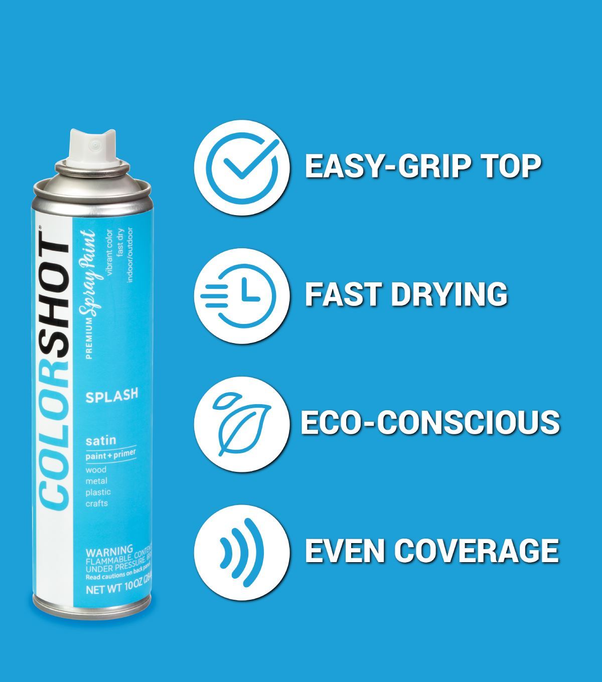 Picture of 48289 COLORSHOT Satin Spray Paint Splash (Medium Blue) 10 oz.