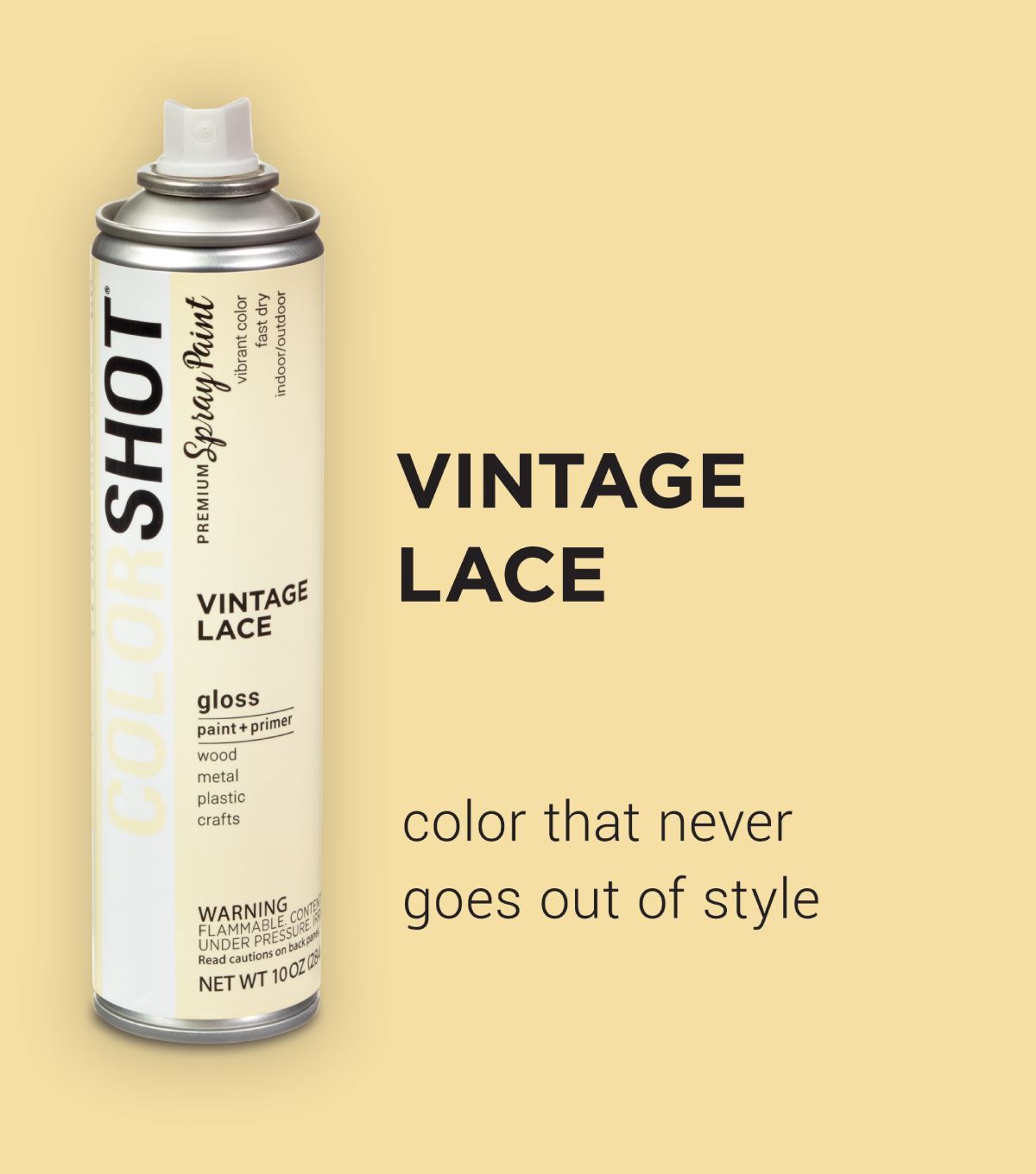 Picture of 48303 COLORSHOT Gloss Spray Paint Vintage Lace (Cream) 10 oz.