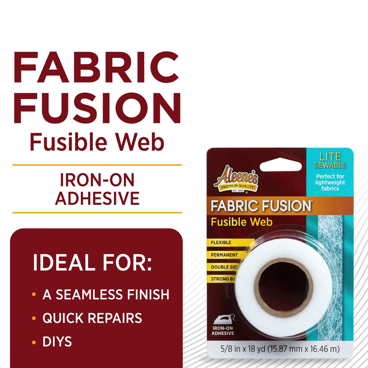 Picture of 49053 Aleene’s Fabric Fusion Lite Fusible Web (White) 5/8 in x 18 yd