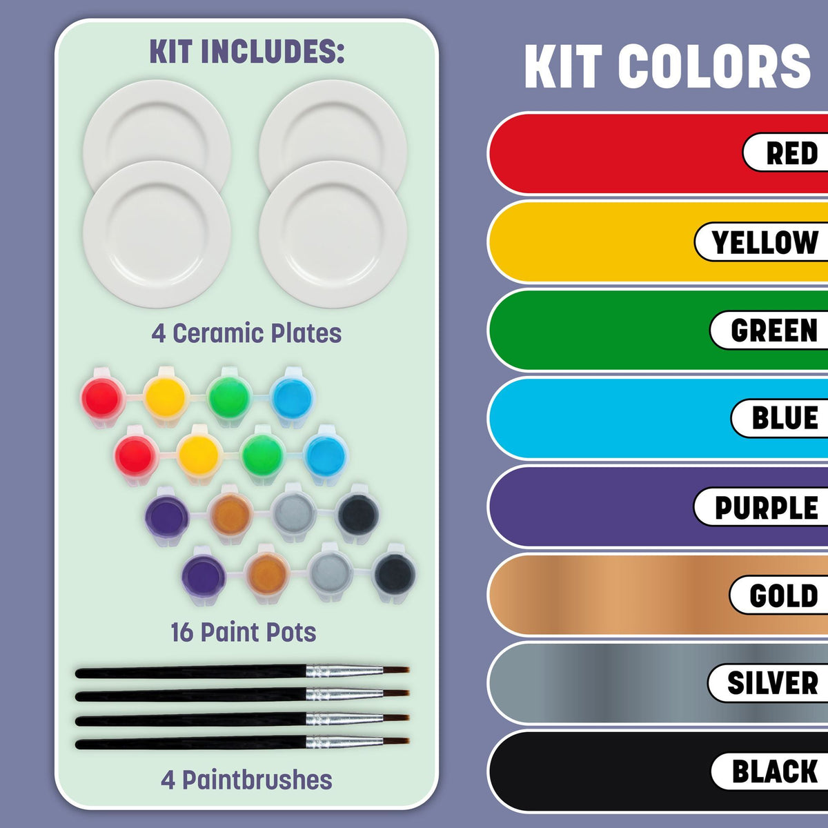 Picture of 49552 Tulip Painted By Me Plate Painting Kit 4 Pack
