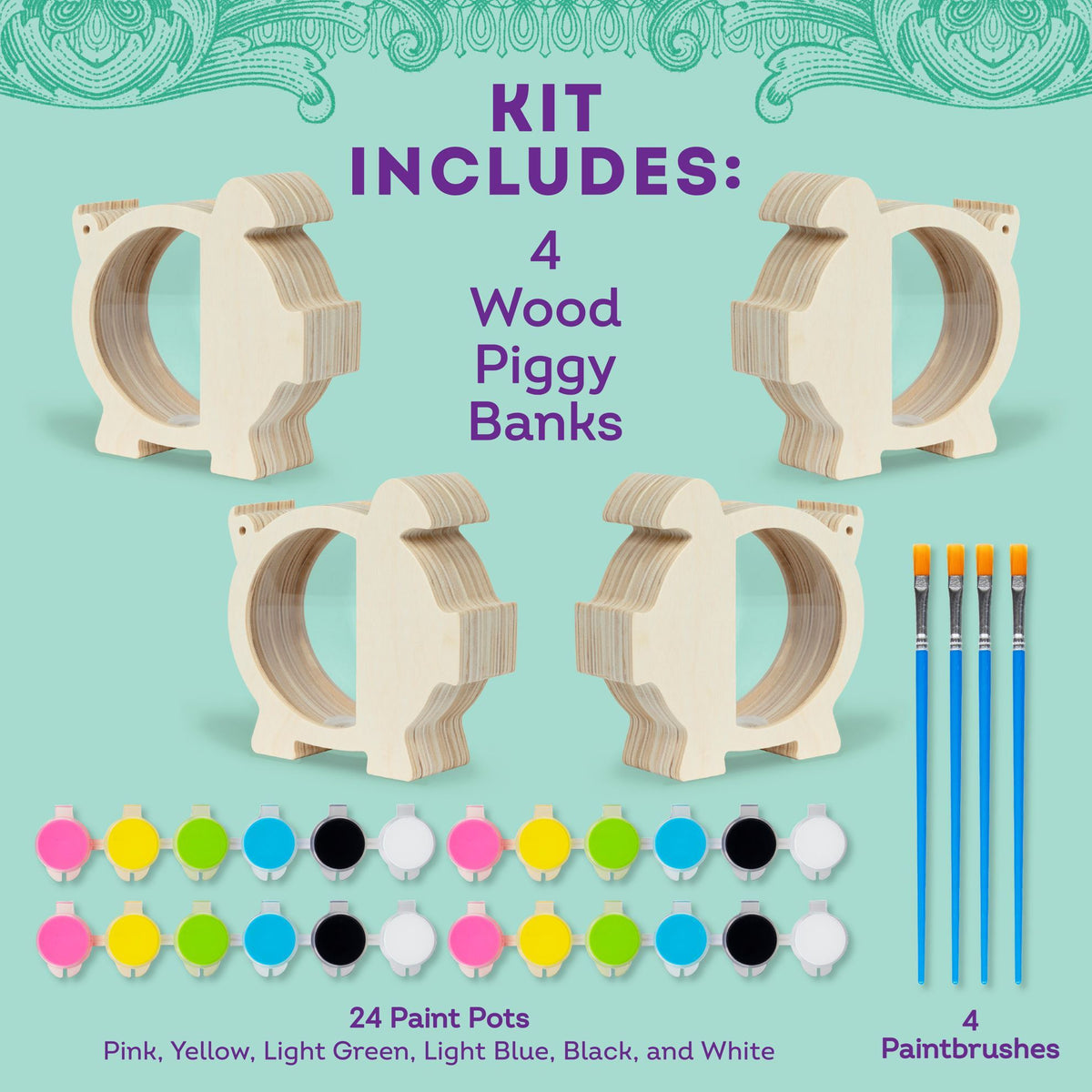 Picture of 49644 Tulip Wood Bank 4-Pc. Painting Kit