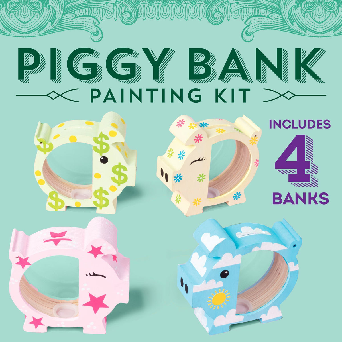 Picture of 49644 Tulip Wood Bank 4-Pc. Painting Kit
