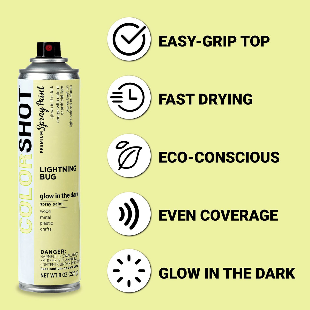 Picture of 49535 COLORSHOT Glow in the Dark Spray Paint Lightning Bug (Natural Glow) 8 oz.