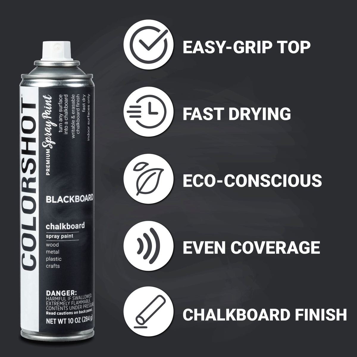 Picture of 47016 COLORSHOT Chalkboard Spray Paint Blackboard (Black) 10 oz.