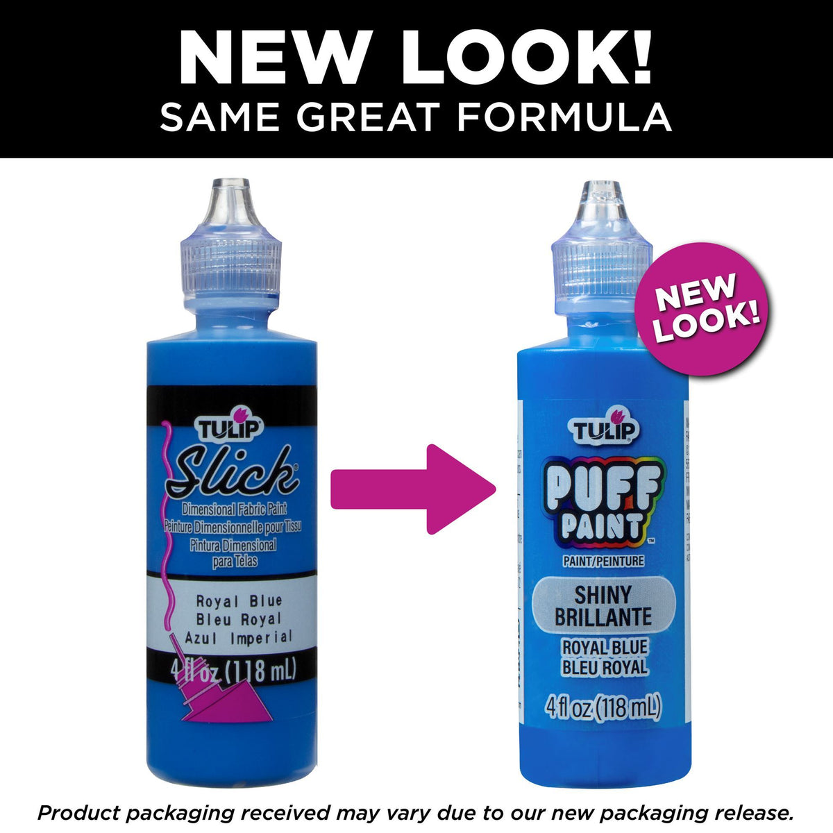 Picture of 37565 Tulip Puff Paint Slick Royal Blue, Multi-Surface Craft Paint, 4 fl. oz. 3 Pack
