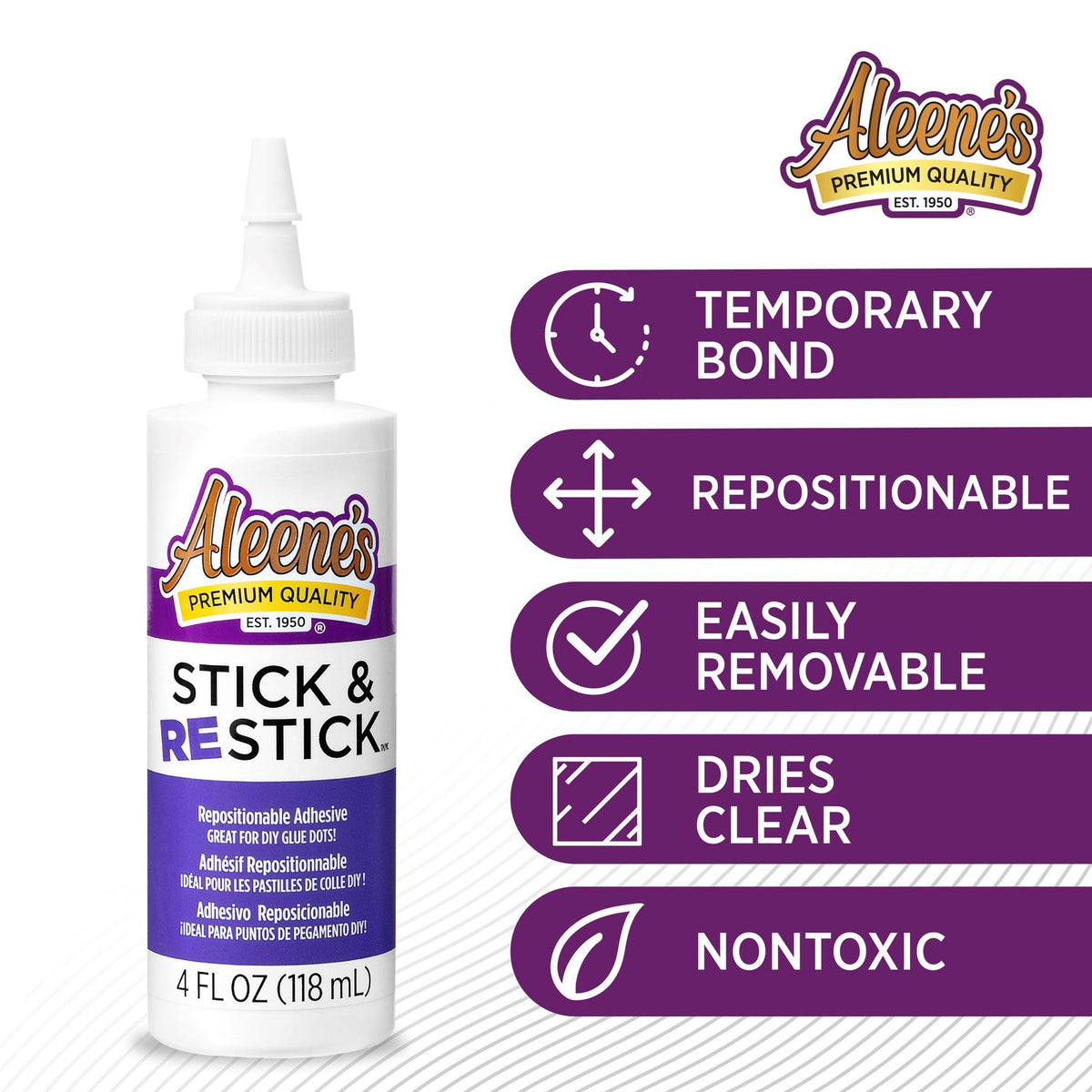 Picture of 43233 Aleene's Stick & Restick Repositionable Temporary Adhesive 4 fl. oz.