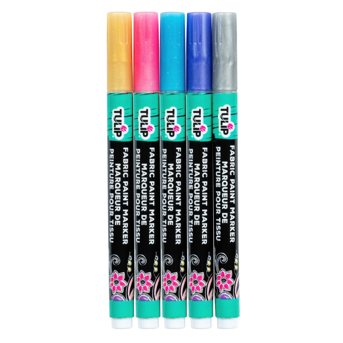 Picture of 49767                               TULIP GLITTER FABRIC PAINT MARKERS 5PK            