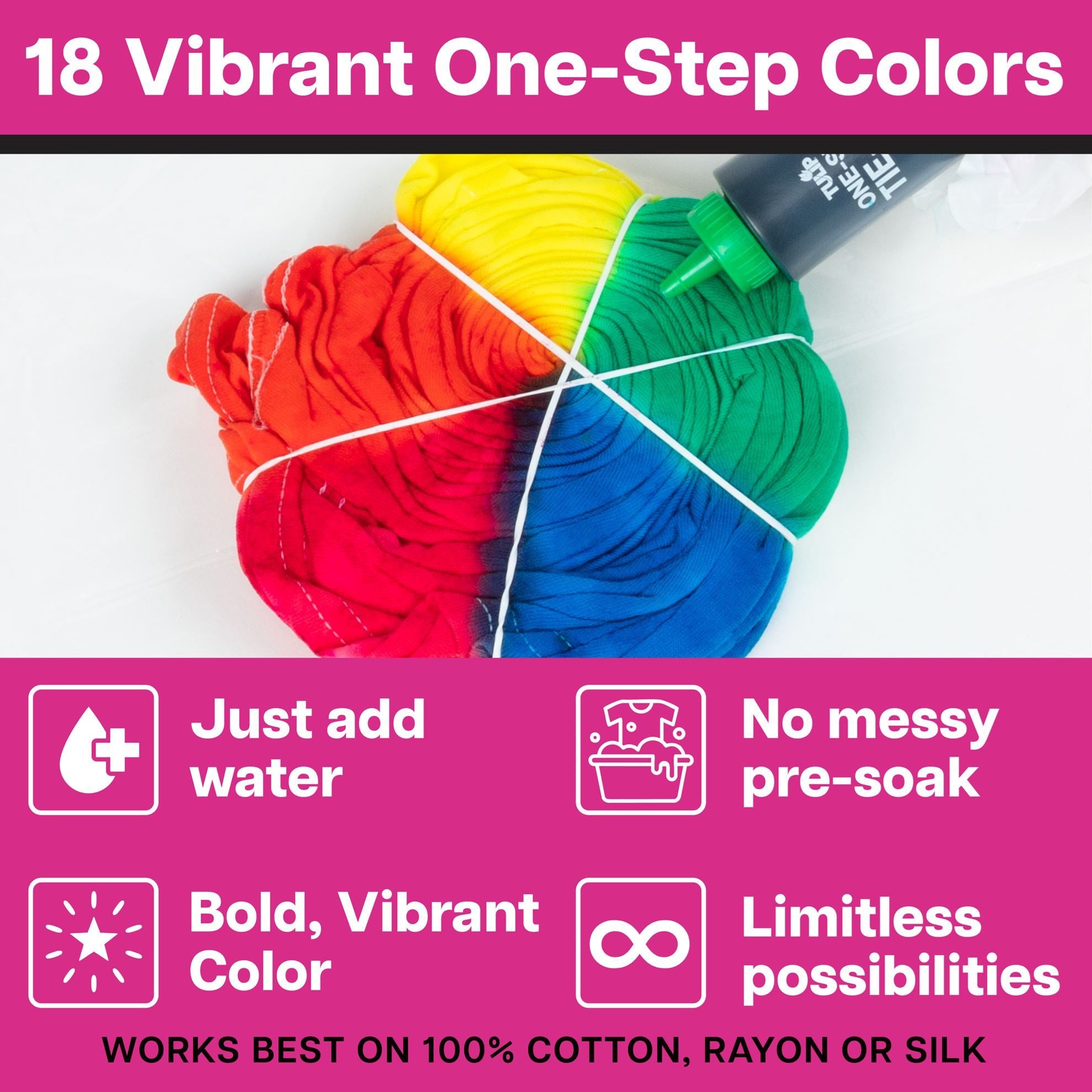 カラフル　STYLE　tie　YUKKIY　セット Tulip Tie-Dye Party 18-Color Tie-Dye Kit – I Love to Create