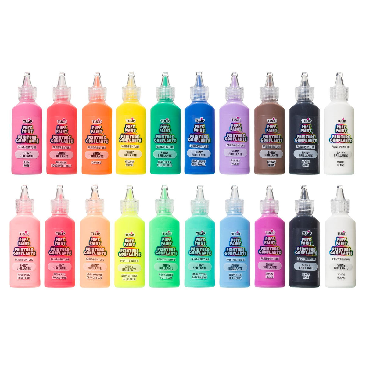 Picture of 35148 Tulip Puff Paint Rainbow & Neon, Multi-Surface Craft Paint, .75 fl oz 20 Pack