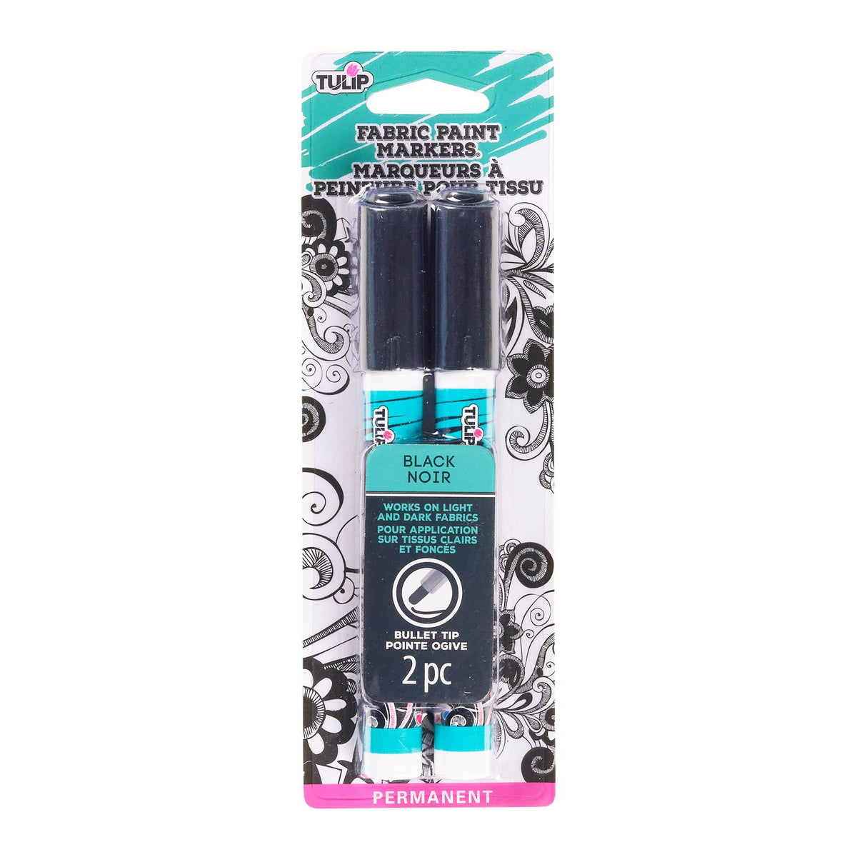 Picture of 50027 Tulip Bullet Tip Fabric Paint Markers Black 2 Pack